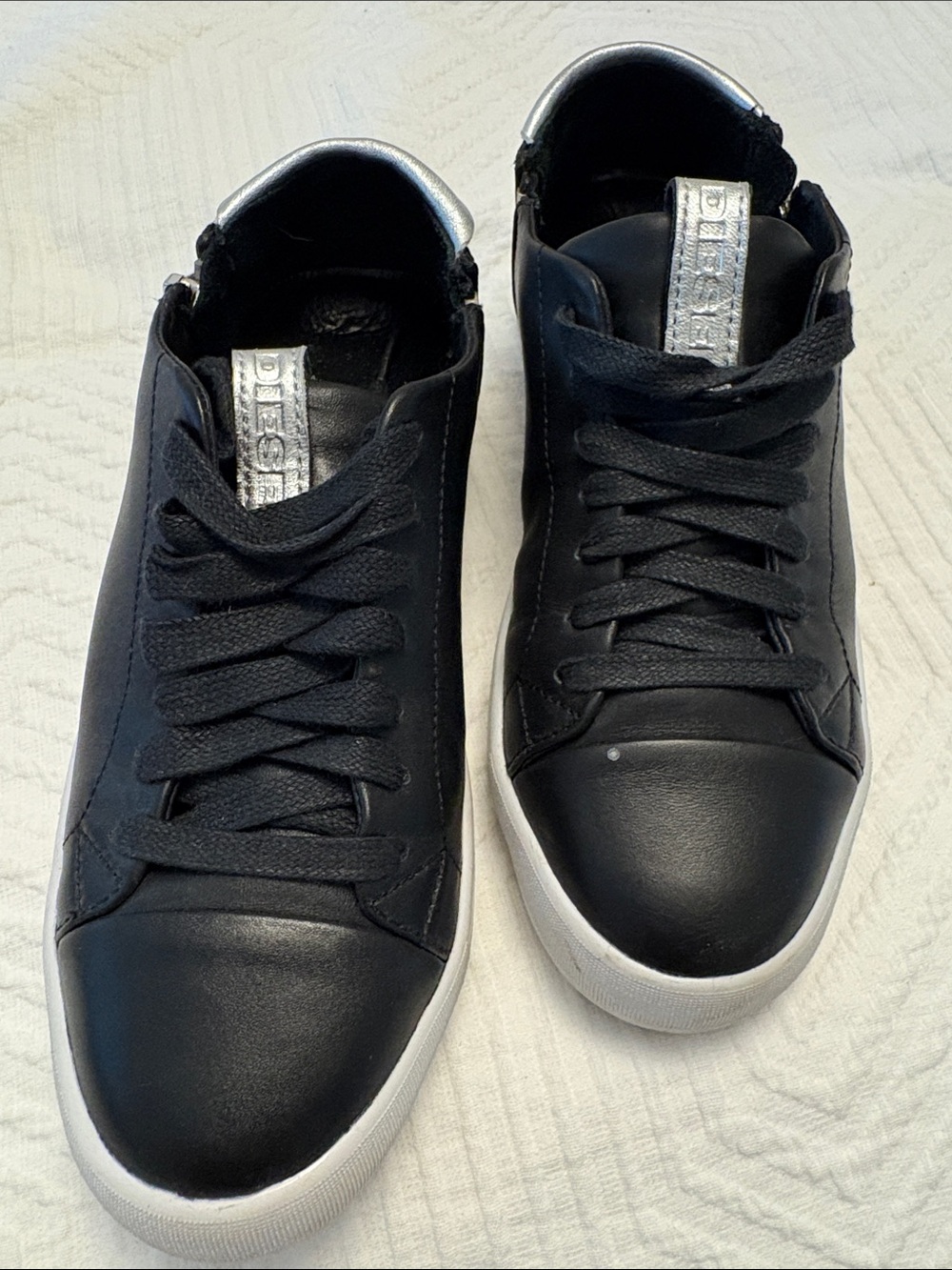 Diesel leather Sneakers -black and silver